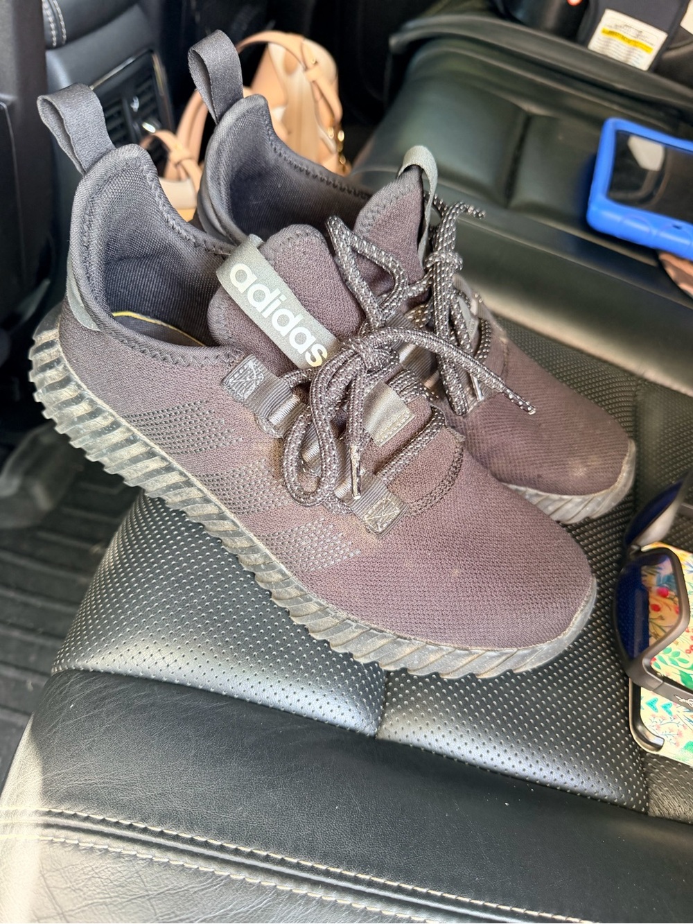 adidas Black Knit Lace-Up Sneakers